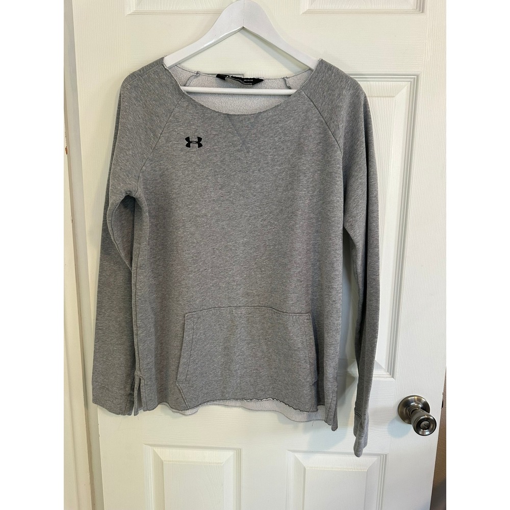 Under Armour Womens Heather Gray Raglan Sleeve Sweatshirt Large